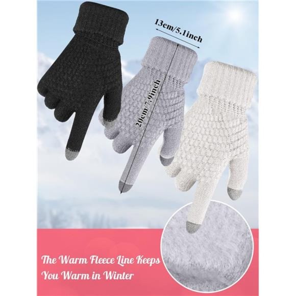 6 Pcs Winter Hats Gloves Set for Women and Men main image 5